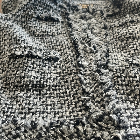 Secret Label tweet open front fringe black gray grey blazer jacket size small - Picture 15 of 15